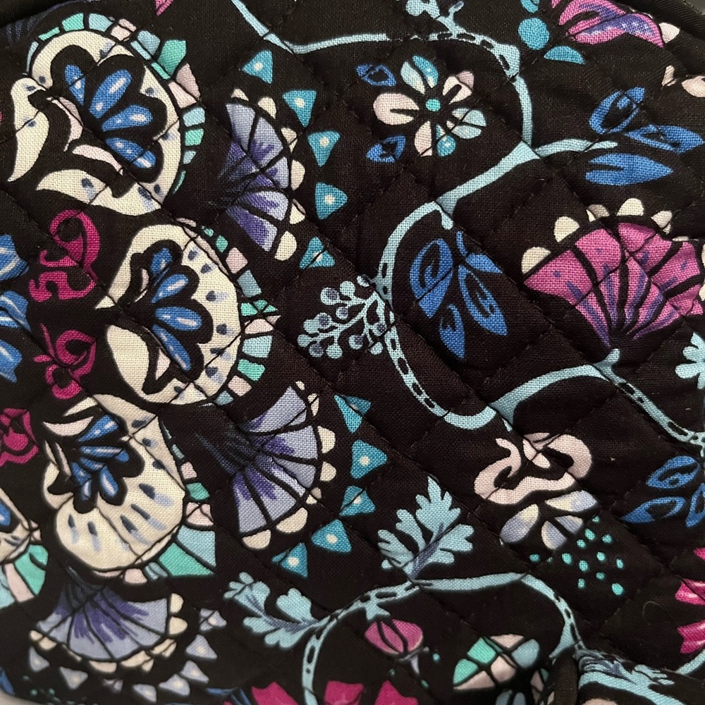 Vera Bradley Quilted Cosmetic Pouch Trio in Black, Purple & Blue - Picture 4 of 5